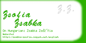 zsofia zsabka business card